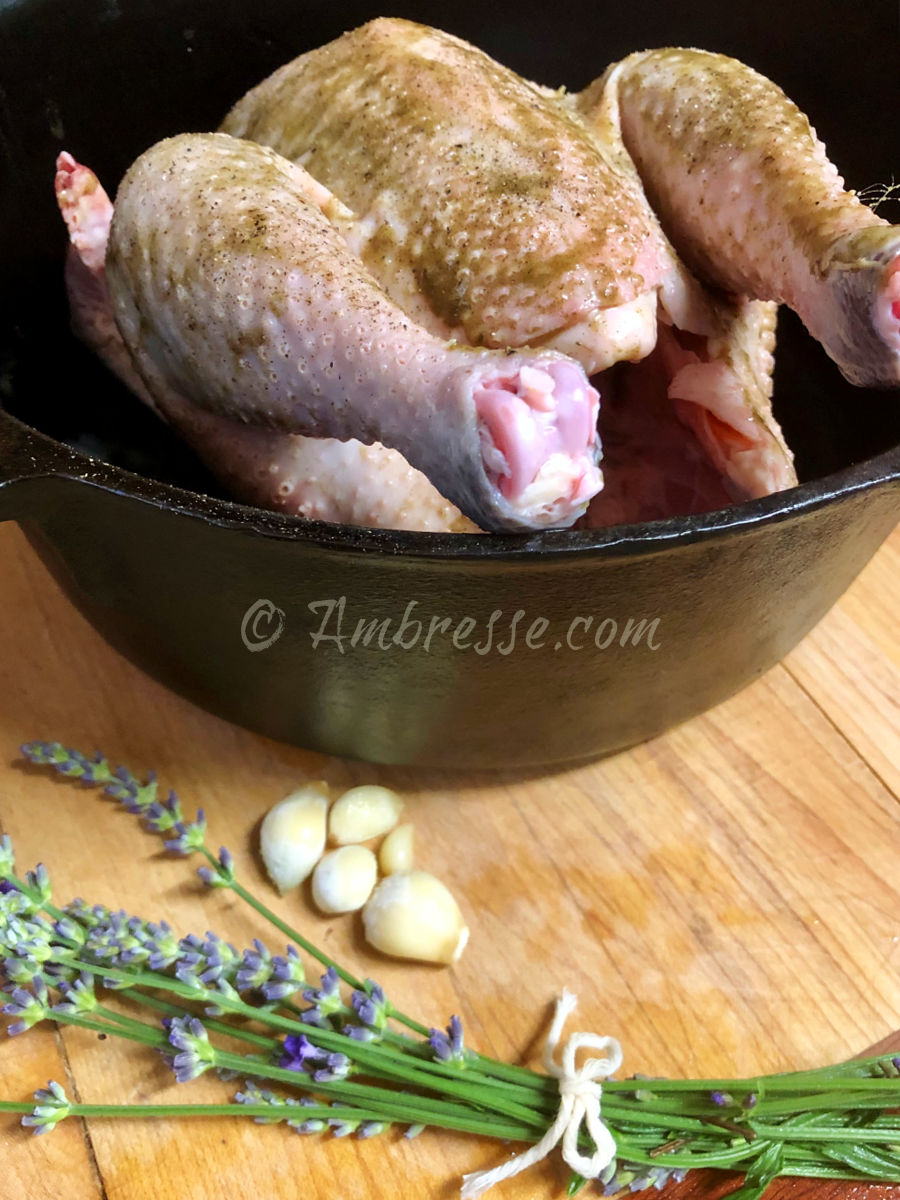 American Bresse finished cock ready to go into the oven.jpg